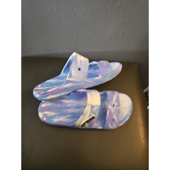 crocs Marble Purple-blue womens 8 Mens 6 Slip On sandals (S32) - Picture 3 of 8